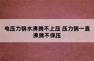 电压力锅水沸腾不上压 压力锅一直沸腾不保压